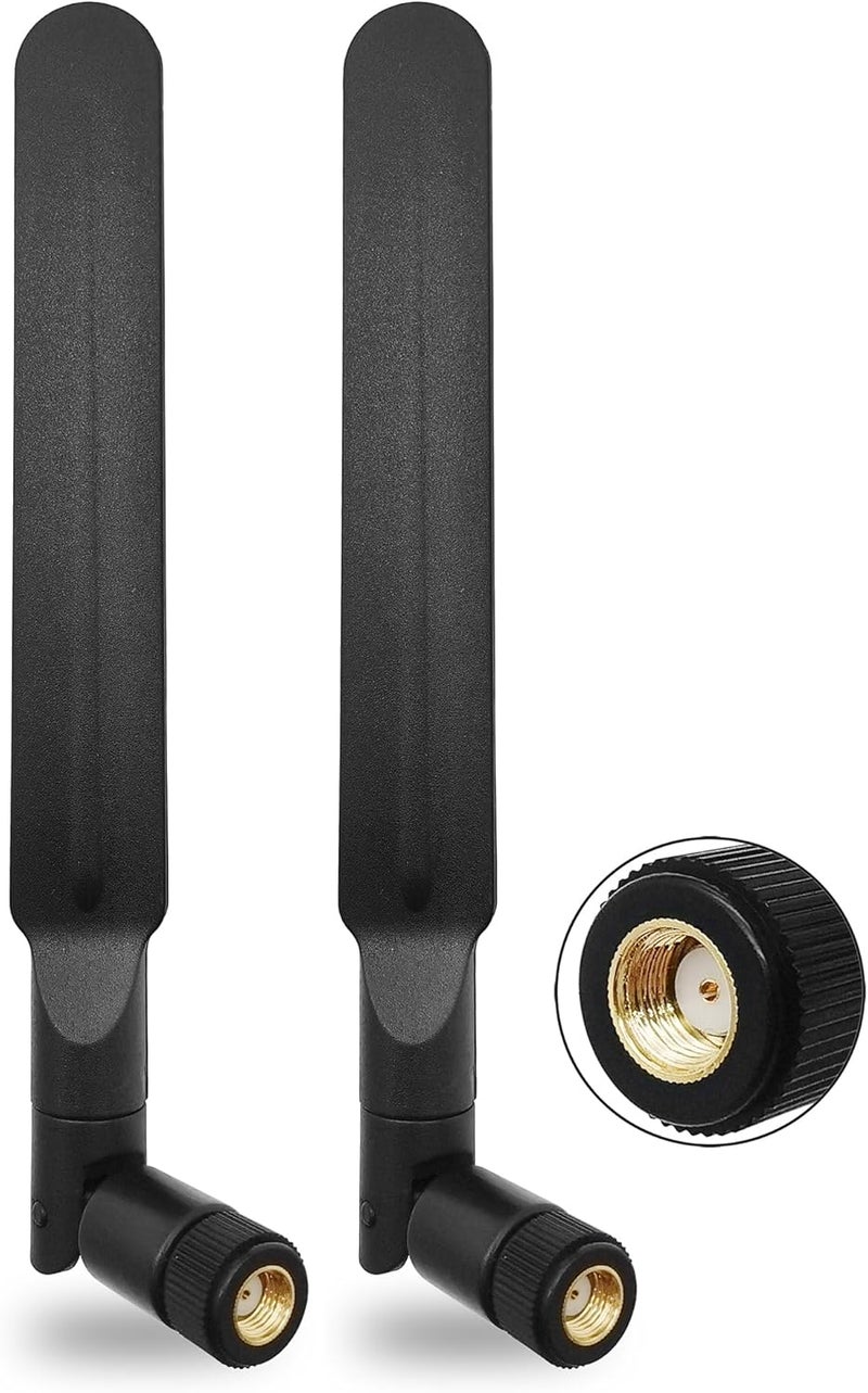 Tenmory WiFi 6E Antenna Tri-Band 6GHz 5GHz 2.4GHz Omnidirectional RP-SMA Male Wi-Fi Antennas for PC Desktop IP Camera Router 2 Pcs - Image 1